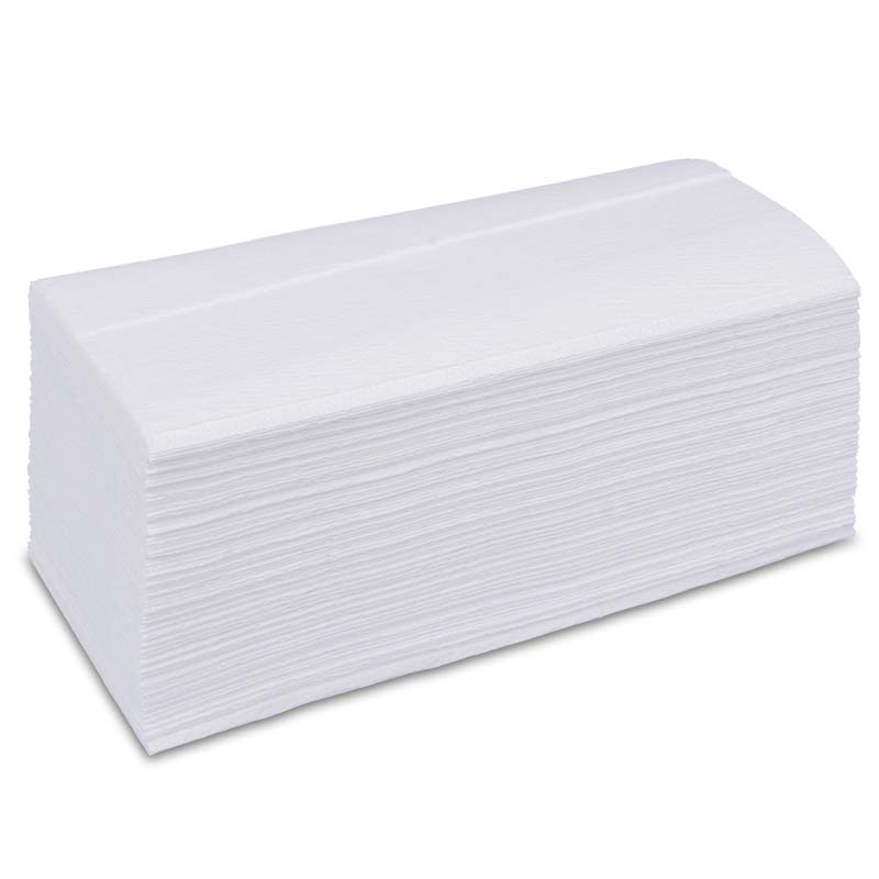 Falthandtuch hochweiß, 2-lagig, 25x22cm