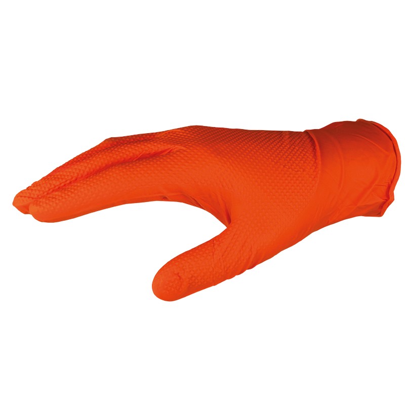 Dia-Glove Orange Nitrilhandschuh mit Dia-Textur 100Stk. *Abverkauf*